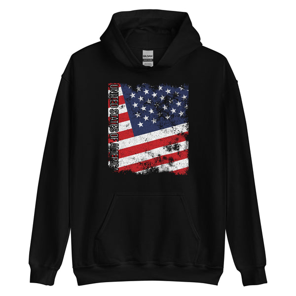 United States Of America Flag - Distressed Flag Hoodie