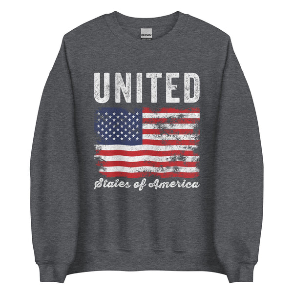 United States of America Flag Distressed Sweatshirt