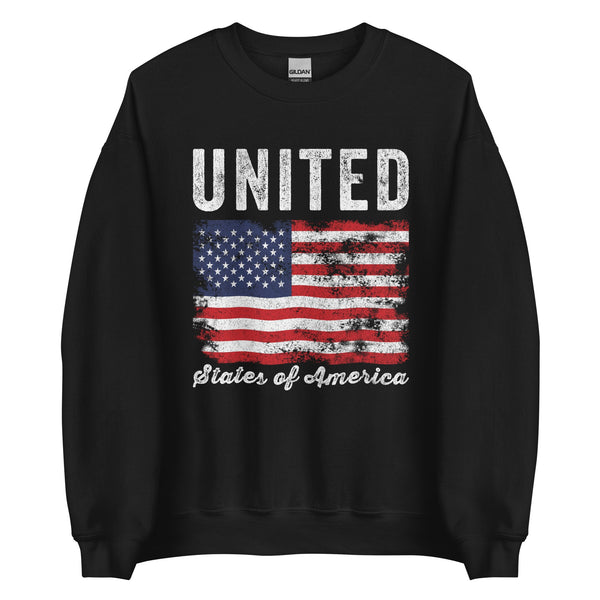 United States of America Flag Distressed Sweatshirt