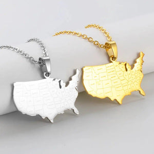 United States of America Map Necklace