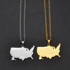 United States of America Map Necklace