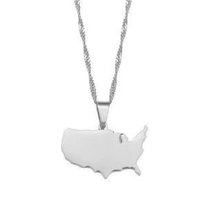 United States of America Map Necklace