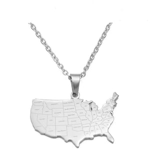 United States of America Map Necklace