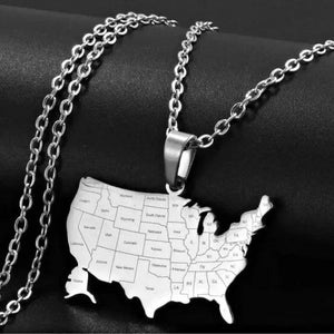 United States of America Map Necklace