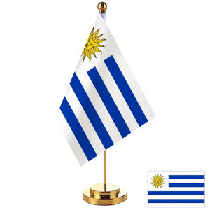 Uruguay Desk Flag - Small Office Table Flag