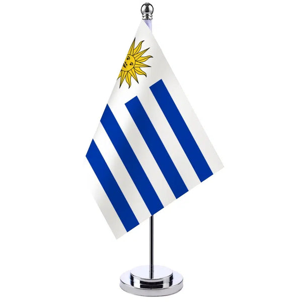 Uruguay Desk Flag - Small Office Table Flag