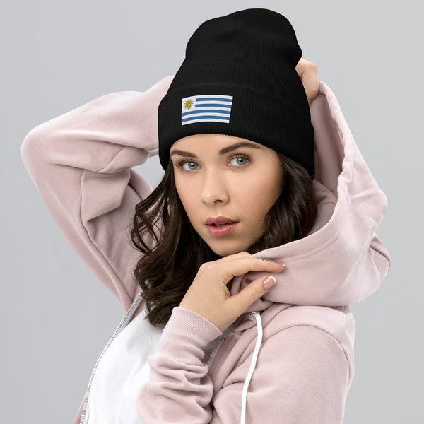 Uruguay Flag Beanie - Embroidered Winter Hat