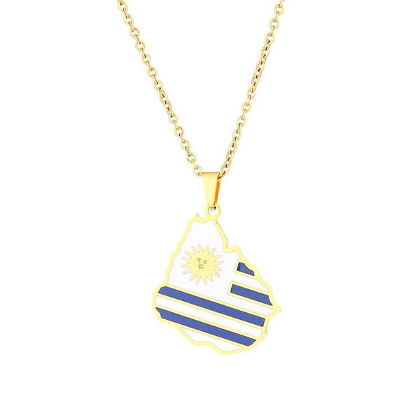 Uruguay Flag Map Necklace