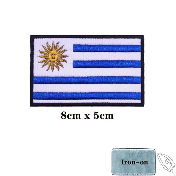 Uruguay Flag Patch - Iron On/Hook & Loop Patch