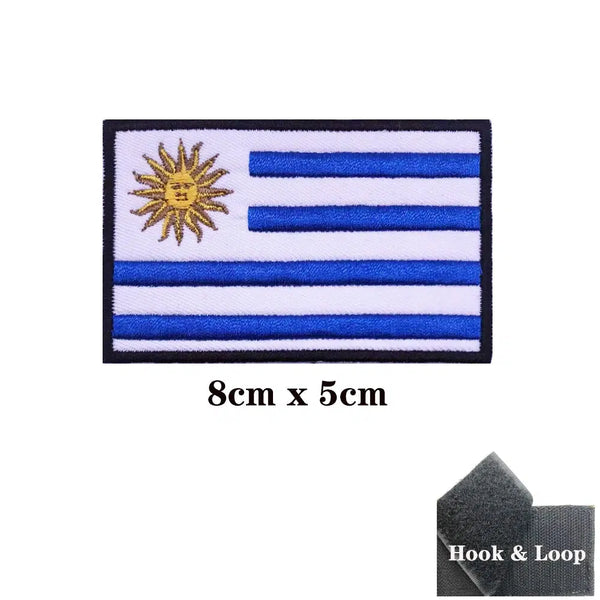 Uruguay Flag Patch - Iron On/Hook & Loop Patch