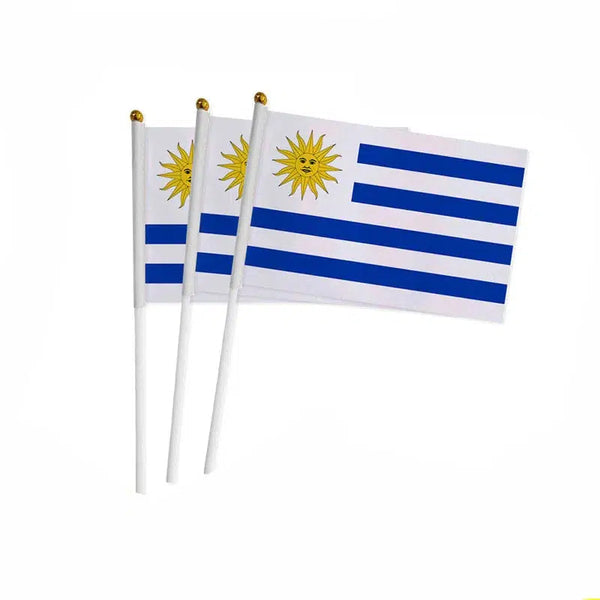 Uruguay Flag on Stick - Small Handheld Flag (50/100Pcs)