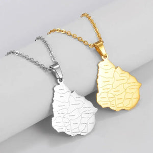 Uruguay Map Necklace