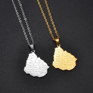 Uruguay Map Necklace