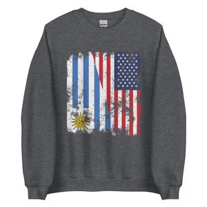 Uruguay USA Flag - Half American Sweatshirt