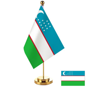 Uzbekistan Desk Flag - Small Office Table Flag