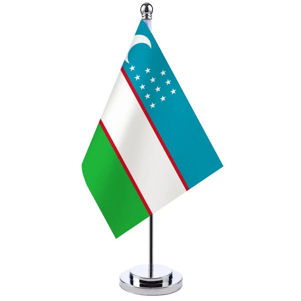 Uzbekistan Desk Flag - Small Office Table Flag