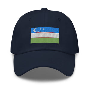 Uzbekistan Flag Cap - Adjustable Embroidered Dad Hat