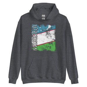 Uzbekistan Flag - Distressed Flag Hoodie