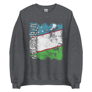 Uzbekistan Flag - Distressed Flag Sweatshirt