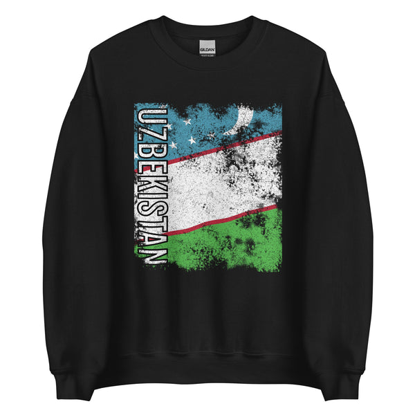 Uzbekistan Flag - Distressed Flag Sweatshirt