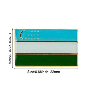 Uzbekistan Flag Lapel Pin Collection - Enamel Pin Flag