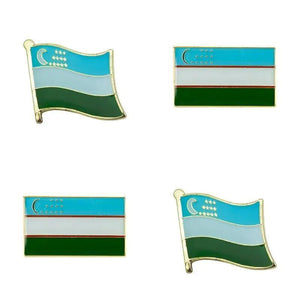 Uzbekistan Flag Lapel Pin Collection - Enamel Pin Flag