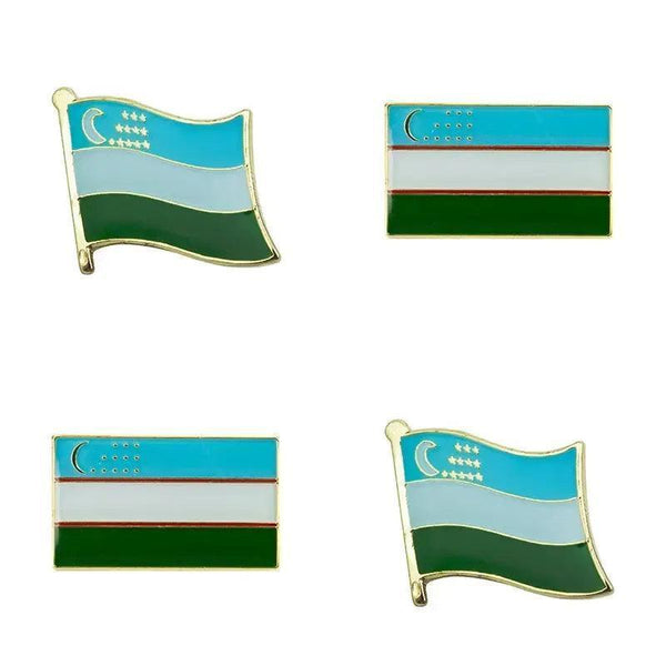 Uzbekistan Flag Lapel Pin Collection - Enamel Pin Flag