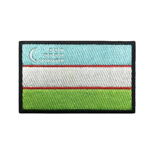 Uzbekistan Flag Patch - Iron On/Hook & Loop Patch