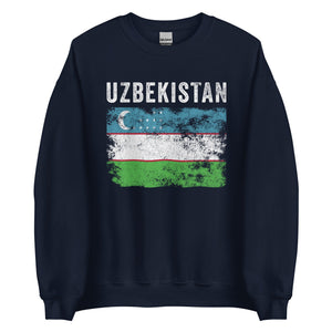 Uzbekistan Flag Vintage Uzbekistani Flag Sweatshirt