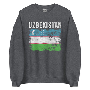 Uzbekistan Flag Vintage Uzbekistani Flag Sweatshirt