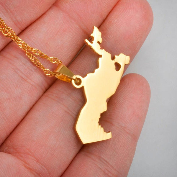 Uzbekistan Map Necklace