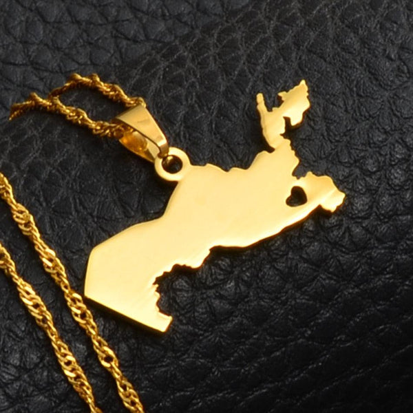 Uzbekistan Map Necklace