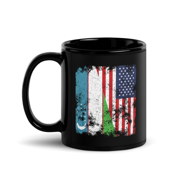 Uzbekistan USA Flag - Half American Mug