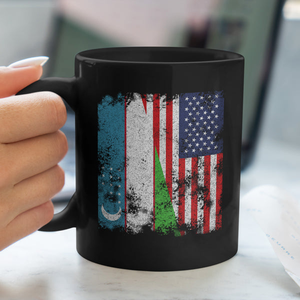Uzbekistan USA Flag - Half American Mug