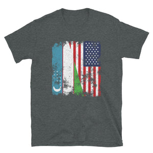 Uzbekistan USA Flag - Half American T-Shirt