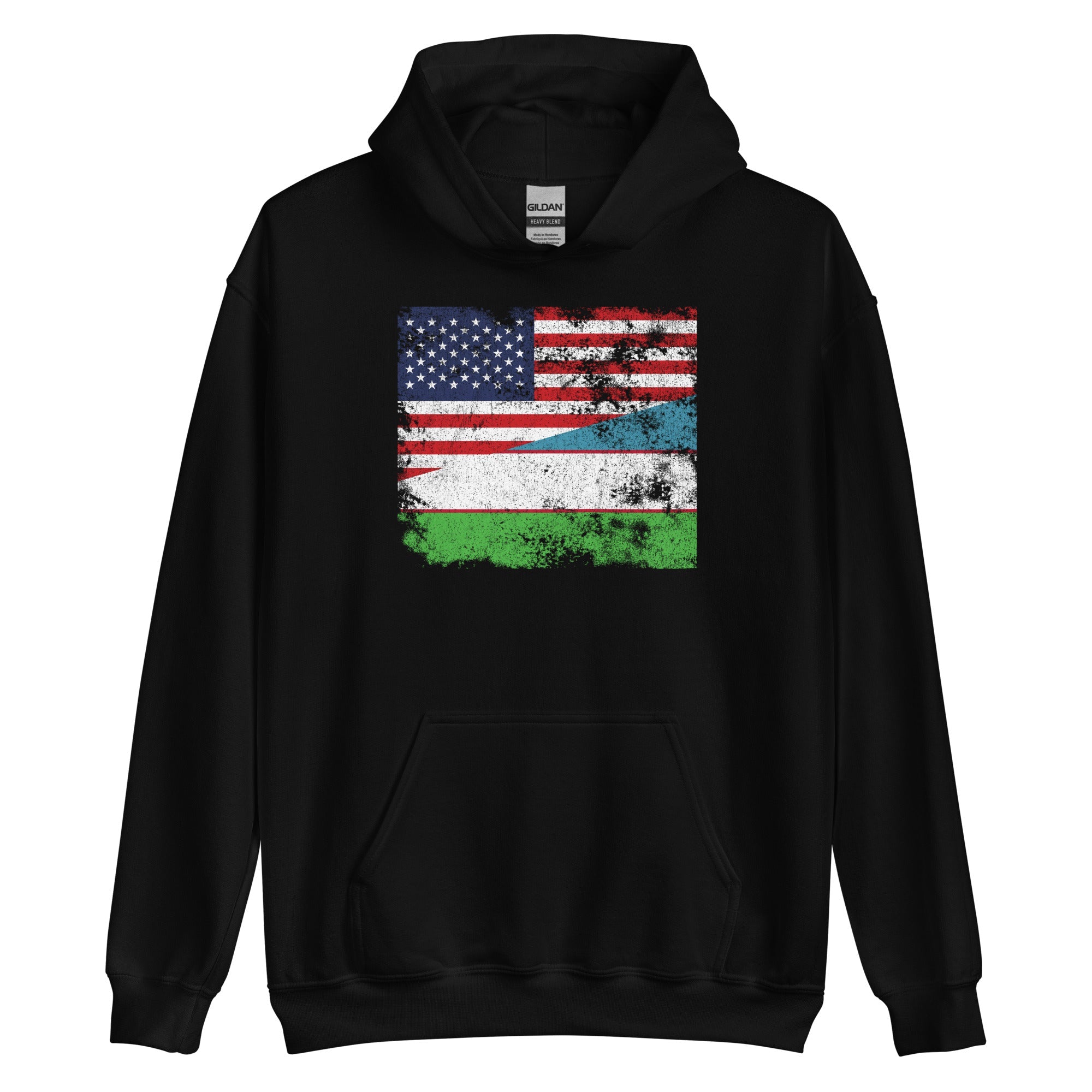 Uzbekistan USA Flag Hoodie