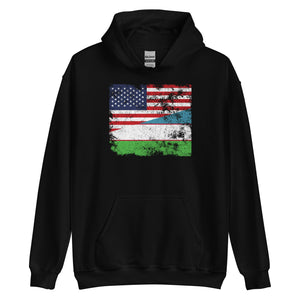 Uzbekistan USA Flag Hoodie