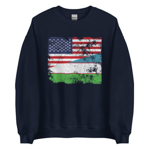 Uzbekistan USA Flag Sweatshirt