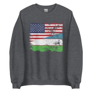 Uzbekistan USA Flag Sweatshirt