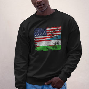 Uzbekistan USA Flag Sweatshirt