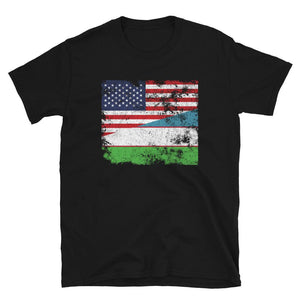 Uzbekistan USA Flag T-Shirt