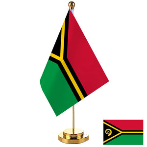 Vanuatu Desk Flag - Small Office Table Flag