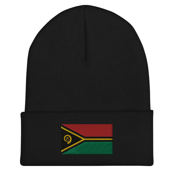 Vanuatu Flag Beanie - Embroidered Winter Hat