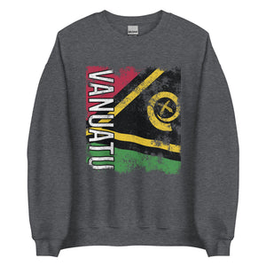 Vanuatu Flag - Distressed Flag Sweatshirt