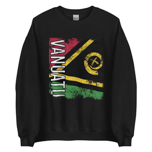 Vanuatu Flag - Distressed Flag Sweatshirt