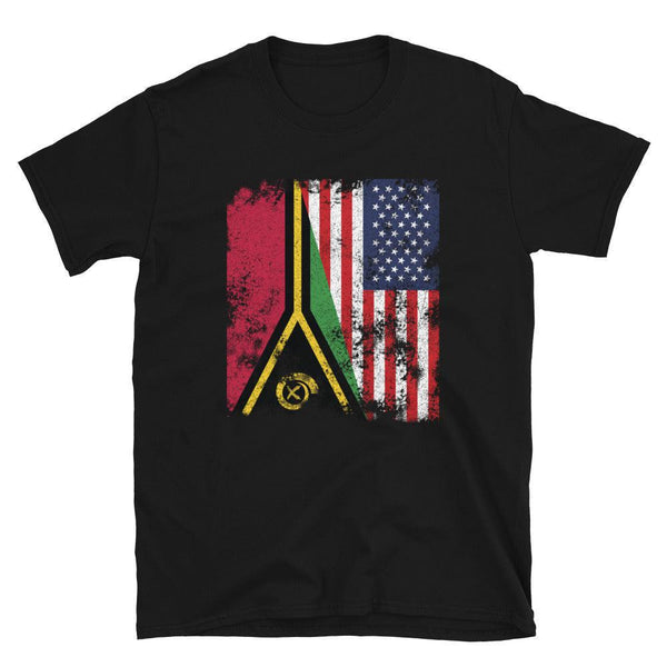Vanuatu USA Flag - Half American T-Shirt