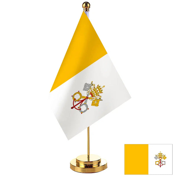 Vatican City Desk Flag - Small Office Table Flag