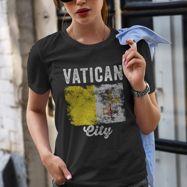 Vatican City Flag Distressed T-Shirt