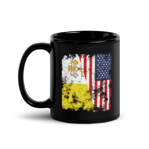 Vatican City USA Flag - Half American Mug