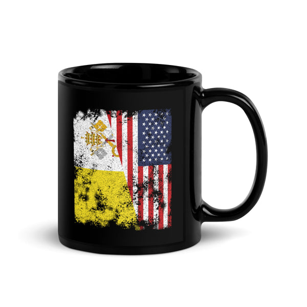 Vatican City USA Flag - Half American Mug